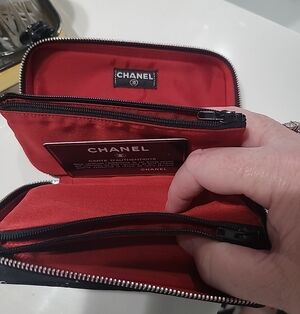 CHANEL Red Zip-Around Jewerly Travel Organizer